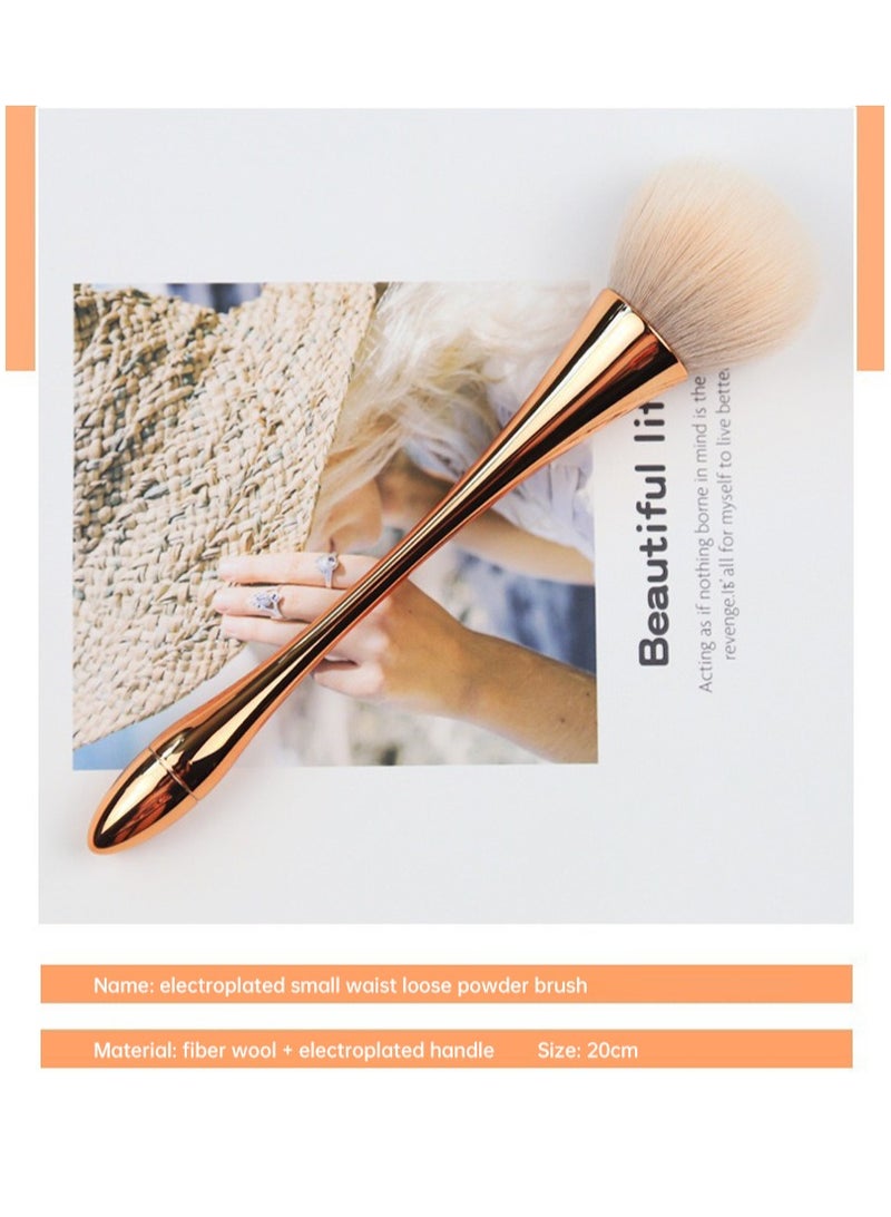 Synthetic Large Powder Brush Luxurious Buffing Bronzer Plastic Slim Thin Handle Easy to Hold  Fiber Loose Makeup Brush Daily Makeup - Image 2