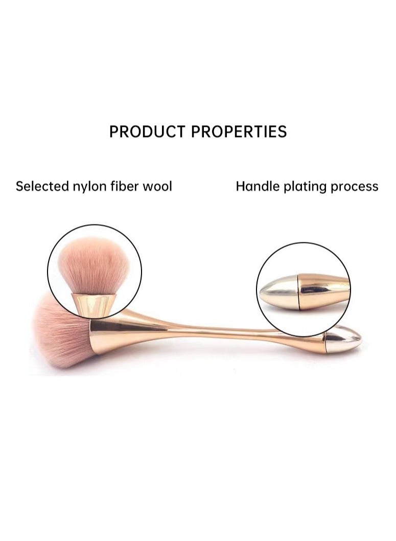 Synthetic Large Powder Brush Luxurious Buffing Bronzer Plastic Slim Thin Handle Easy to Hold  Fiber Loose Makeup Brush Daily Makeup - Image 3