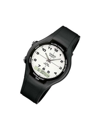 Women Rubber Analog & Digital Wrist Watch AW-90H-7BVDF - 39 mm - Black - view 4