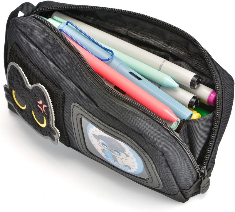 Lanxivi Pencil Case Large Capacity Adorable Cat Pencil Pouch Stationery Pen Bag Teen Girls Boys Magic Sticker Decoration Badges Low maintenance - Image 4