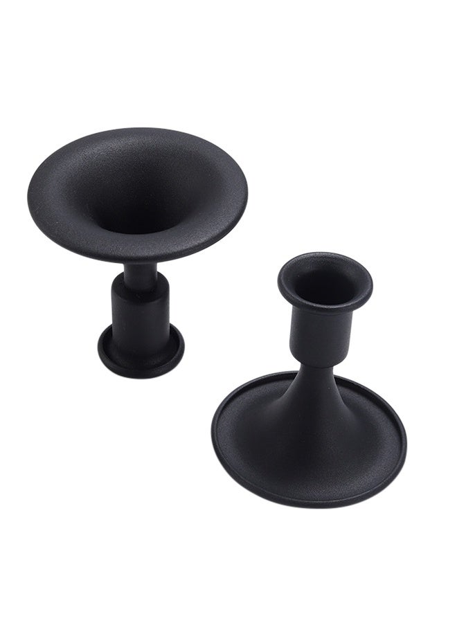 حاملات شموع عتيقة مع شموع صغيرة مجموعة زخرفية من 2 قطعة لعشاء على ضوء الشموع - Image 4