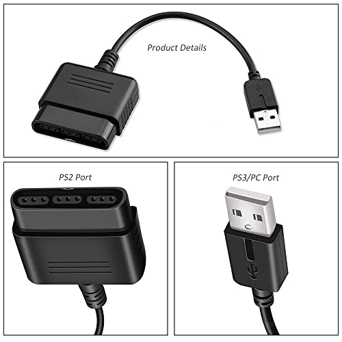 vienon PS2 Controller to USB Adapter Converter, 2 Pack Compatible with PS1/PS2 Controller Gamepad to PS3/PC Controller No Need Driver - Image 4