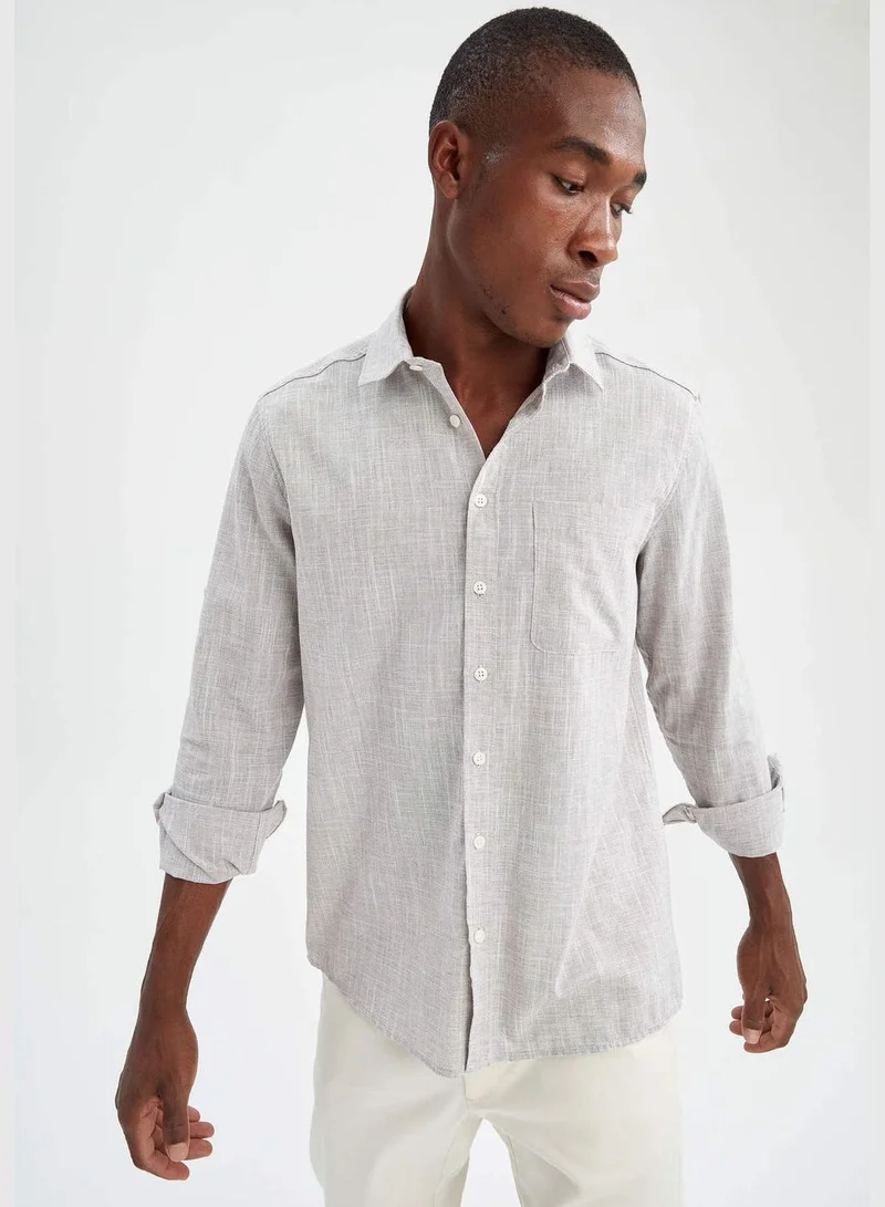 DeFacto Regular Fit Long Sleeve Woven Shirt