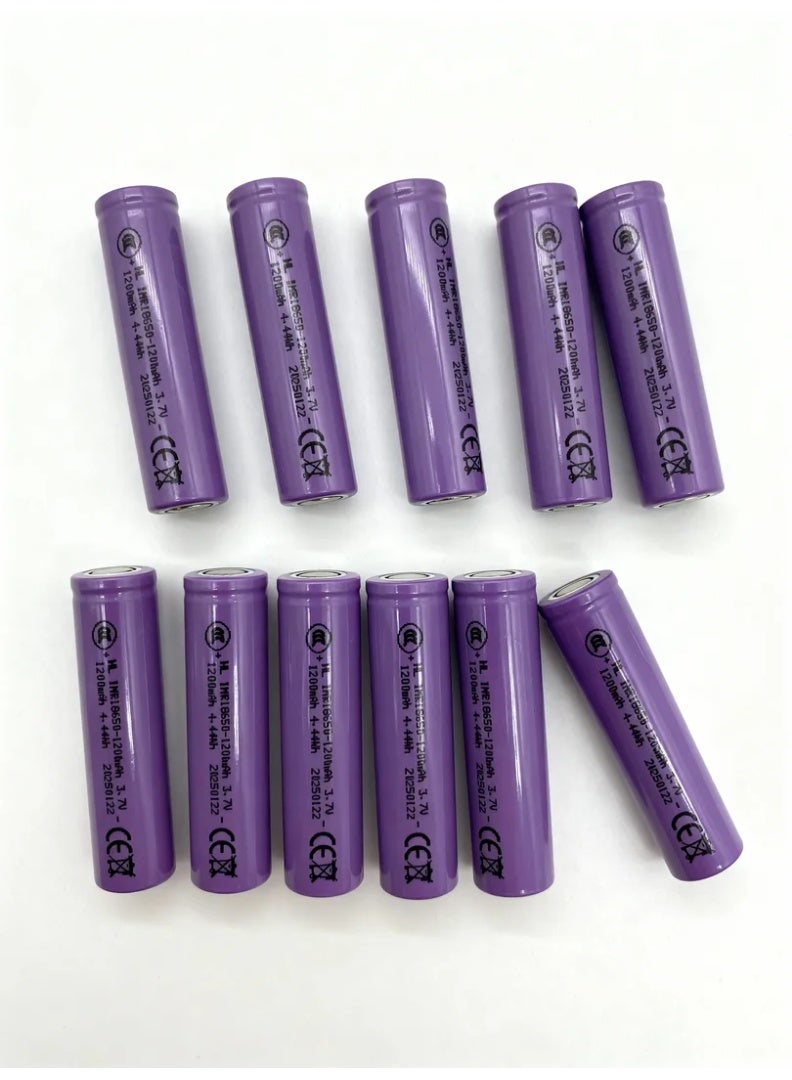 robotgcc 3.7 V 18650 Li-ion Rechargeable Battery Flat Top 1200 mAh | Reliable Lithium Cells for Arduino, Raspberry Pi, RC Cars & STEM Labs ( 10 Pack ) - Image 1