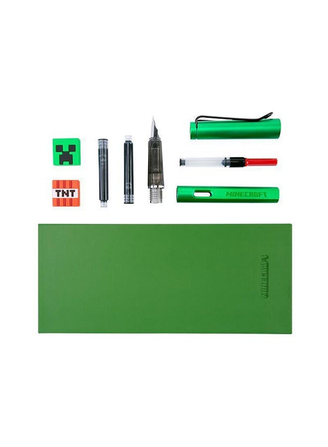 Minecraft-themed fountain pen set, includes 2 black ink cartridges, suitable for gift bags, loot bags, classroom rewards, etc. | Minecraft-themed fountain pen, suitable for children, boys, and girls - Image 2