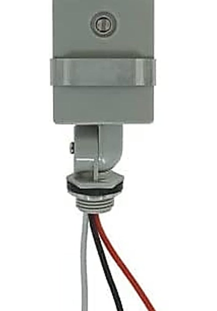 Woods 59411WD Outdoor Hardwired Stem and Swivel Light Control with Photocell - Grey - Image 1