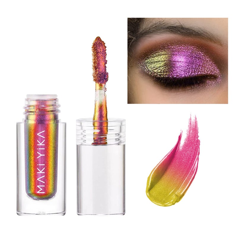 MAKI YIKA Glitter Eyeshadow Rose Pink Liquid Multichrome Eyeshadows Long Lasting Metallic Chameleon Eye Shadow Smudgeproof Holographic Eye Topper Glitters 5 Moonbow