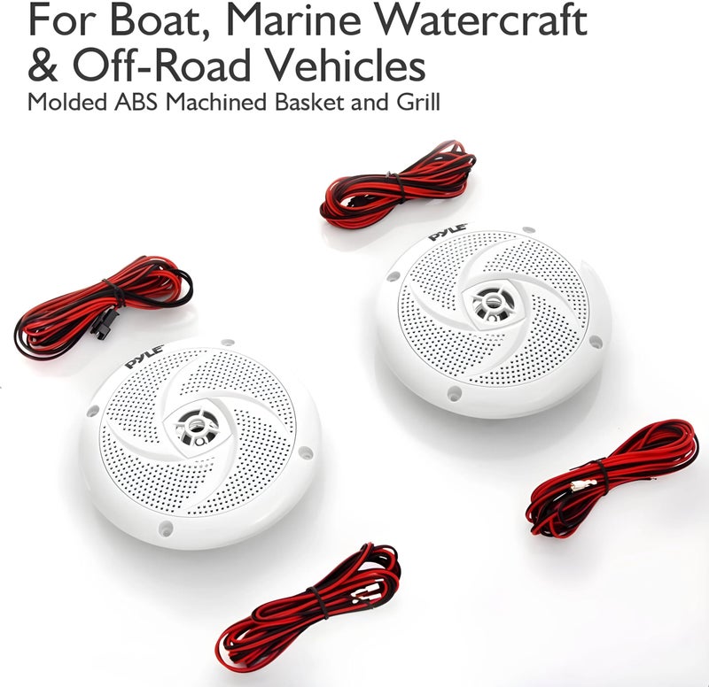 Pyle Marine Speakers - 5.25 Inch 2 Way Waterproof And Weather Resistant Outdoor Audio Stereo Sound System With Led Lights, 180 Watt Power And Low Profile Slim Style - 1 Pair - Plmrs53Wl - Image 2