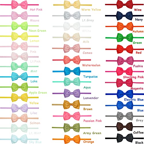 CÉLLOT 40 Colors Baby Bow Headbands 2.75" Hair Bows Super Soft Nylon Headbands for Baby Girls Infants preemie and Newborn Kids Hair Accessories - Image 2