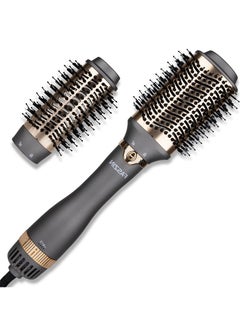 Hot Air Brush Professional Round Hair Dryer with 2 brushs 3 Temperatures for drying straightening and volume