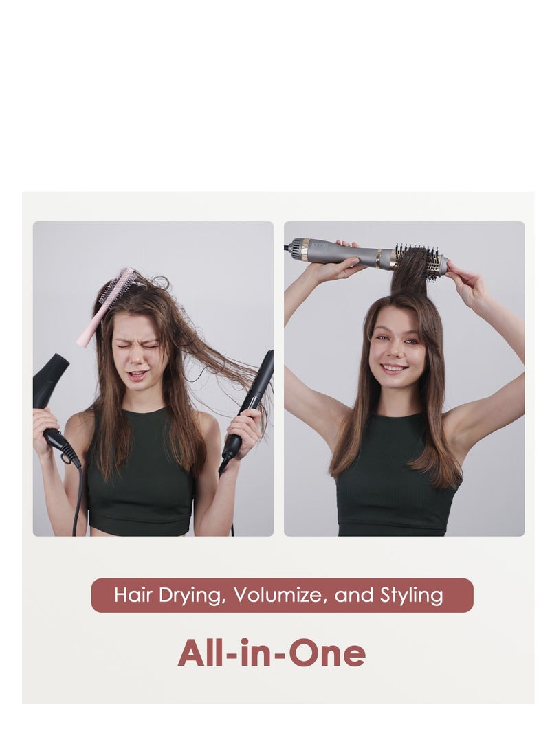 Faszin - Hot Air Brush Professional Round Hair Dryer with 2 brushs 3 Temperatures for drying straightening and volume - Image 1