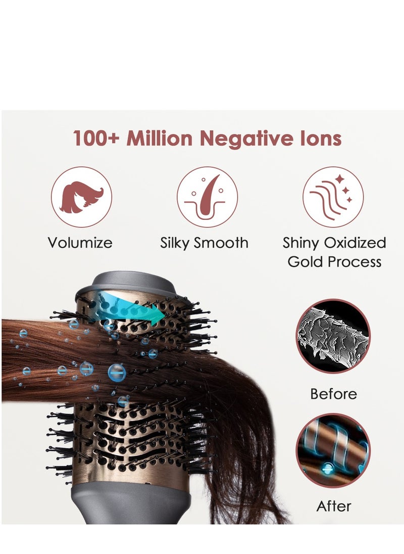 Faszin - Hot Air Brush Professional Round Hair Dryer with 2 brushs 3 Temperatures for drying straightening and volume - Image 1