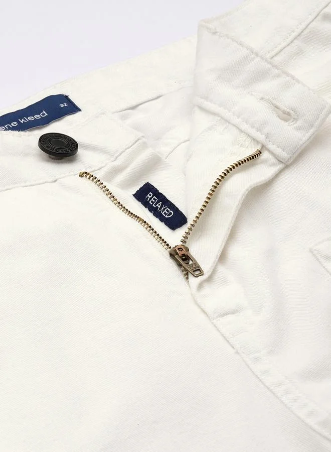 ستايلي Men Relaxed Fit Solid Cargo Trousers By Bene Kleed