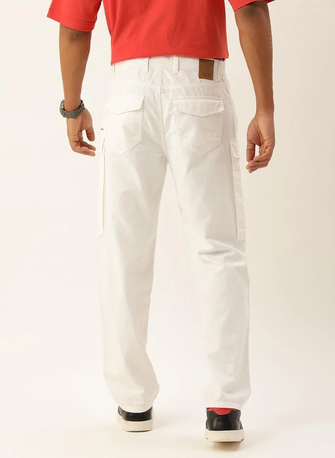 ستايلي Men Relaxed Fit Solid Cargo Trousers By Bene Kleed