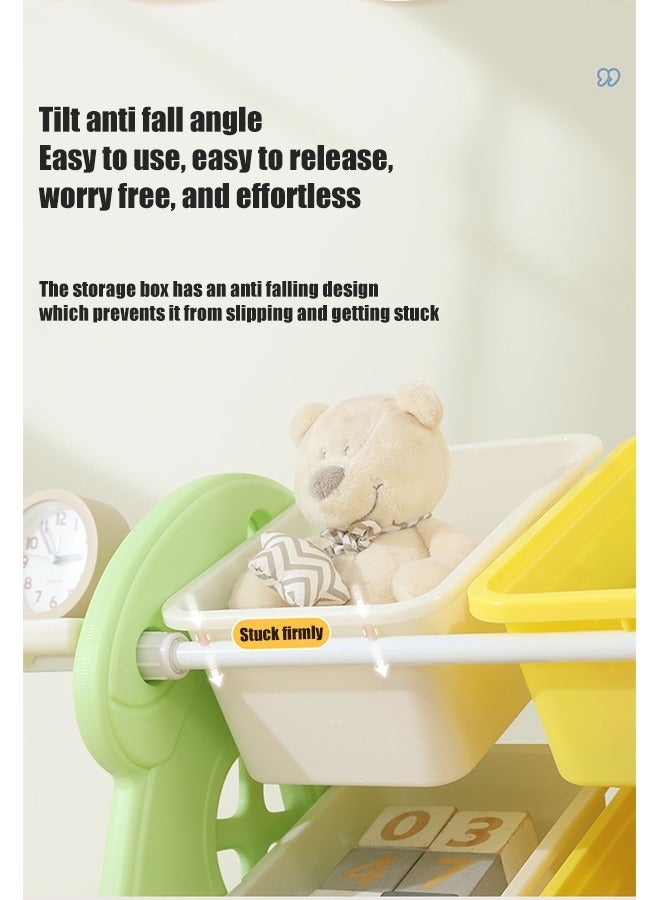 Beauenty Toys Storage Organizer- Cute 3 Layer Shelves (Milk white) Toys Collection Organizer, Kids Storage Box Shelf with (6 Small Drawers and 3 Big Bins) for Play in Bedroom Playroom - Image 3