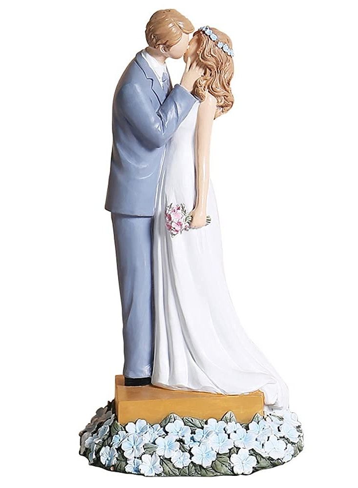 SYOSI Couple Figurine 8.26in Bride and Groom Cake Topper Wedding Engagement Party Decoration Collectibles Figurines - Image 1