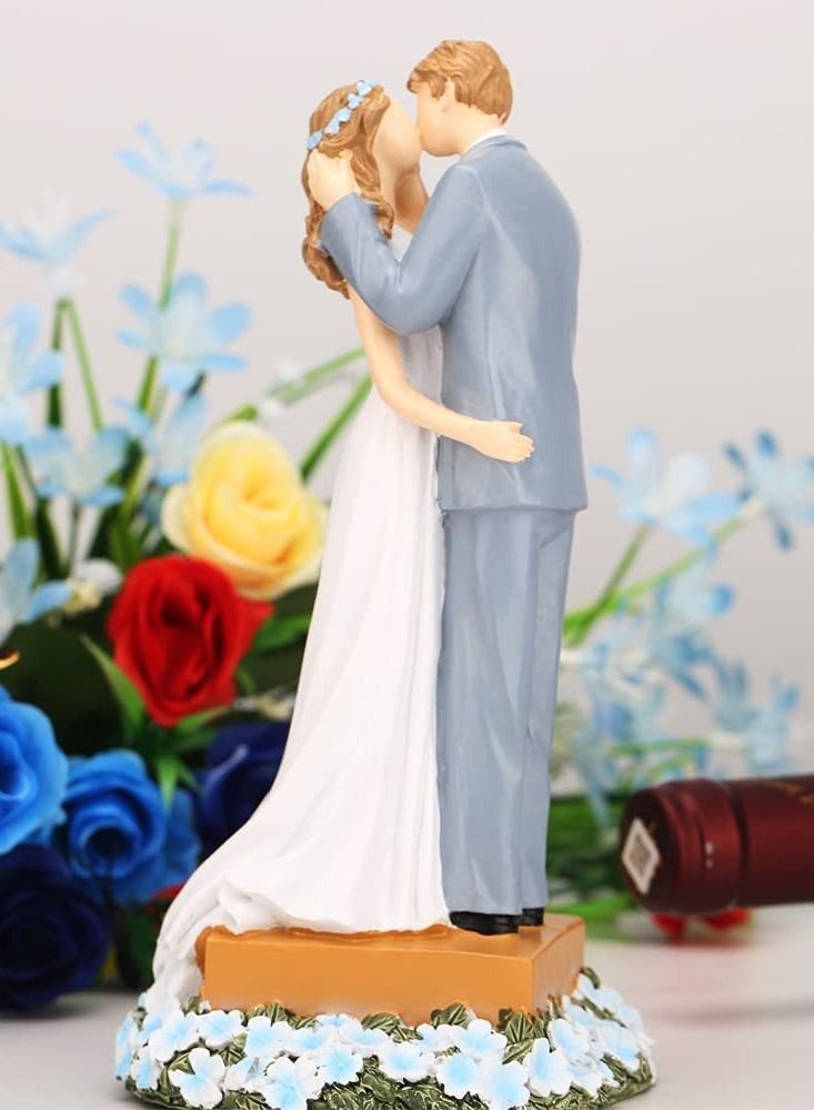 SYOSI Couple Figurine 8.26in Bride and Groom Cake Topper Wedding Engagement Party Decoration Collectibles Figurines - Image 3