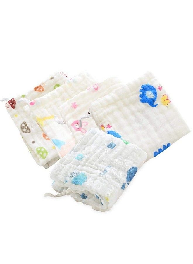 MOM'S HOME Organic Muslin New Born Baby Gift Set Blue White 9 Items Pack Of 4 Muslin Swaddle Pack Of 5 Muslin Napkin  - Image 4