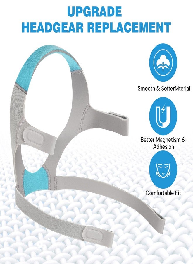 sanforce غطاء رأس AirFit F20، عبوتان من أربطة غطاء الرأس البديلة للقناع مع مشابك مغناطيسية، متوافق مع قناع الوجه الكامل F20، لوازم ملحقات جهاز CPAP - Image 2