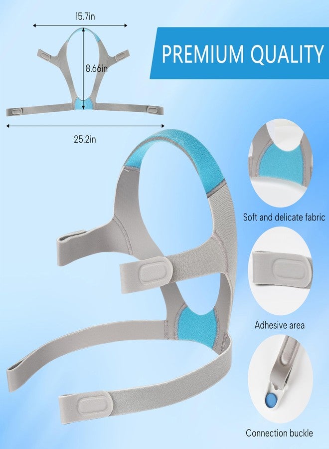 sanforce غطاء رأس AirFit F20، عبوتان من أربطة غطاء الرأس البديلة للقناع مع مشابك مغناطيسية، متوافق مع قناع الوجه الكامل F20، لوازم ملحقات جهاز CPAP - Image 5