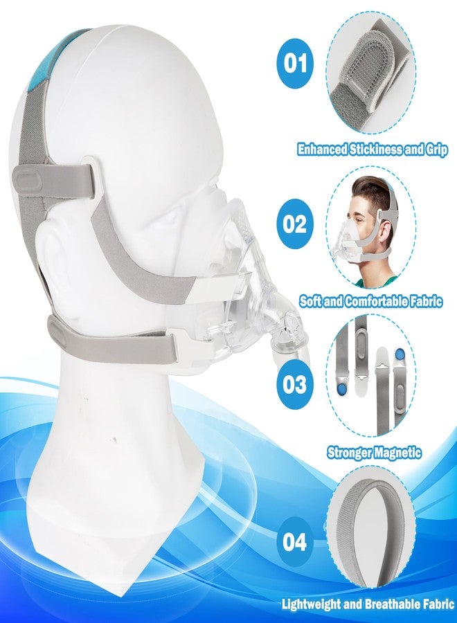 sanforce غطاء رأس AirFit F20، عبوتان من أربطة غطاء الرأس البديلة للقناع مع مشابك مغناطيسية، متوافق مع قناع الوجه الكامل F20، لوازم ملحقات جهاز CPAP - Image 4