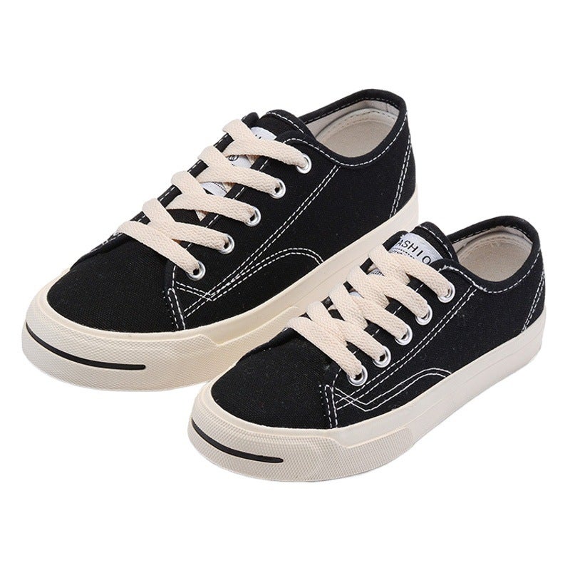 Children''s Canvas Shoes for Boys and Girls, Baby Cloth Shoes, Parent-Child Shoes, Open-Toe Style, 2026 Spring New Trendy Sneakers - Image 1