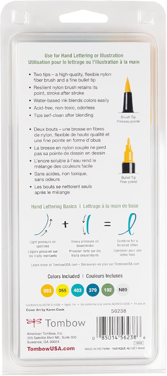 Tombow Dual Brush Pen Set Lemon Squeezy 6 - Image 2