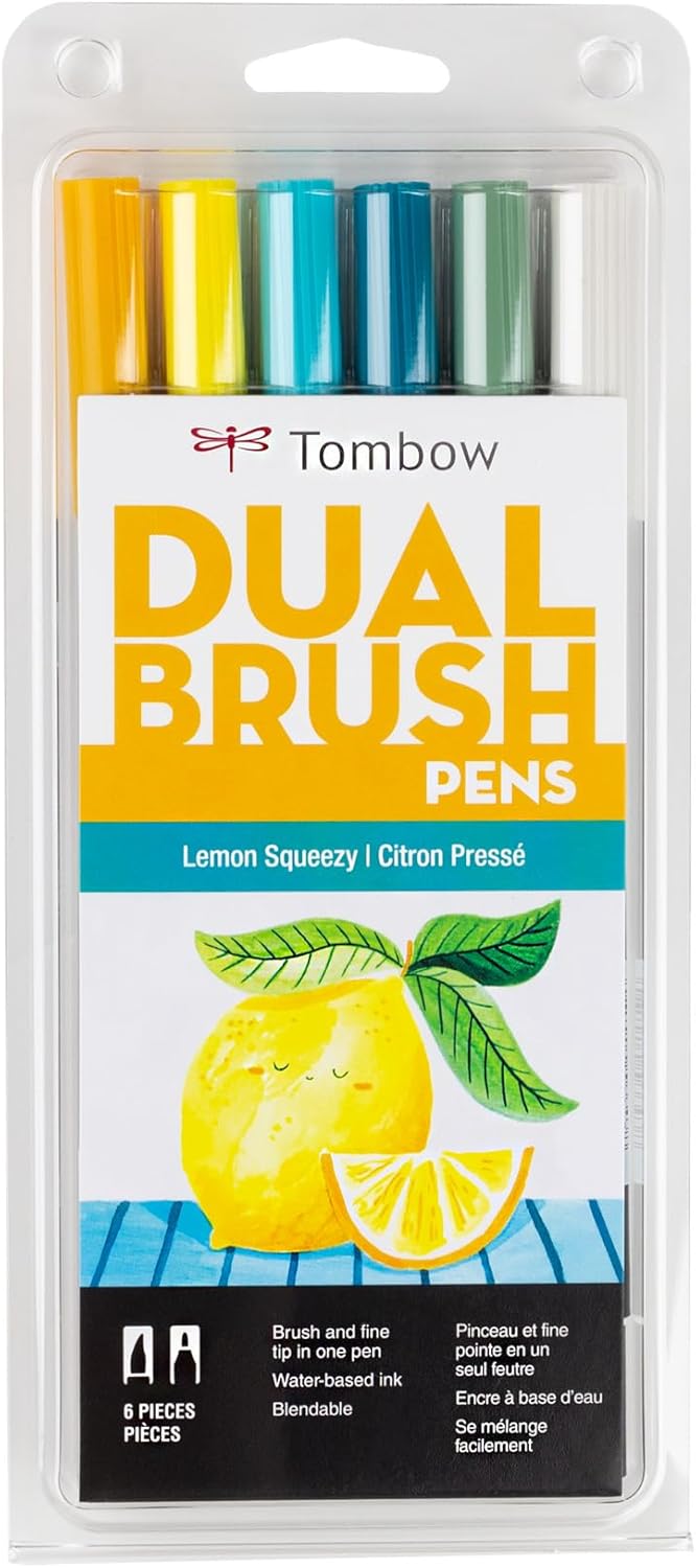 Tombow Dual Brush Pen Set Lemon Squeezy 6 - Image 1