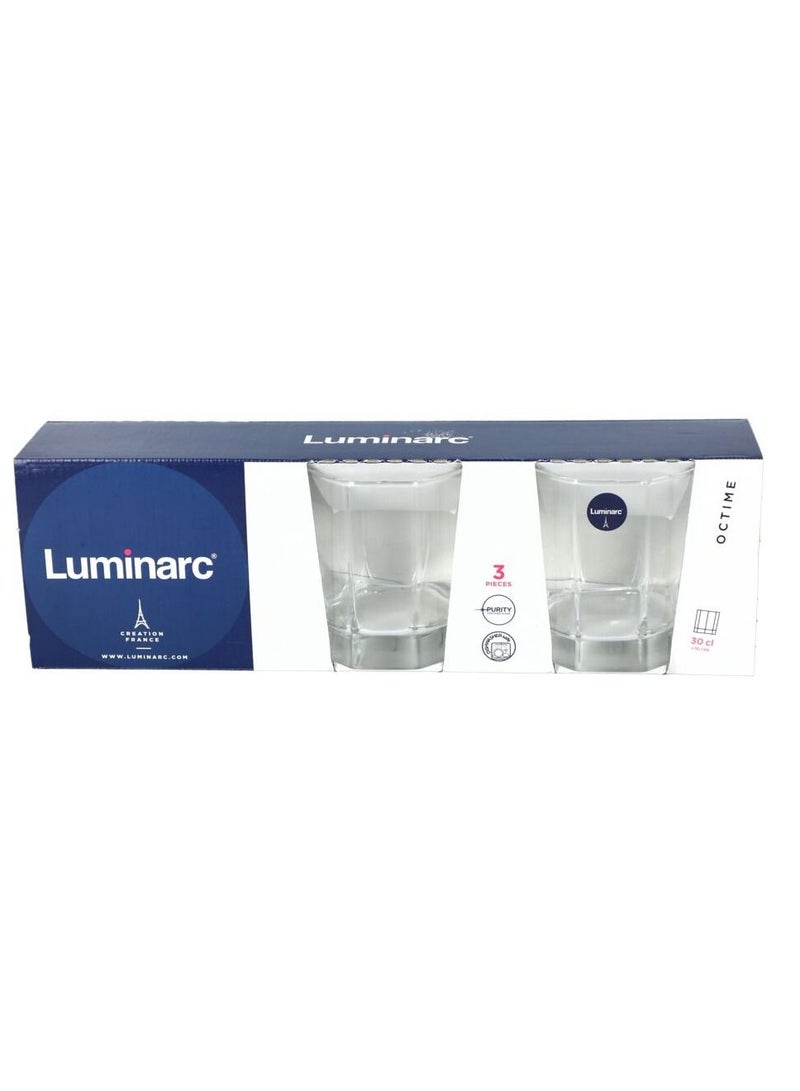 Luminarc 3-Piece Octime Glass Tumbler Clear - Image 1
