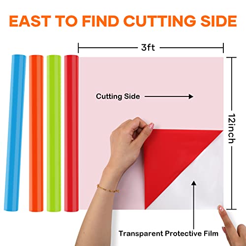 HTVRONT HTV Heat Transfer Vinyl Bundle - 20 Pack 12'' x 3FT Iron on Vinyl for All Cutting Machine, Easy to Use Heat Transfer Vinyl for T Shirts, HTV Vinyl Bundle with 20 Assorted Colors - Image 5