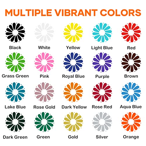 HTVRONT HTV Heat Transfer Vinyl Bundle - 20 Pack 12'' x 3FT Iron on Vinyl for All Cutting Machine, Easy to Use Heat Transfer Vinyl for T Shirts, HTV Vinyl Bundle with 20 Assorted Colors - Image 2