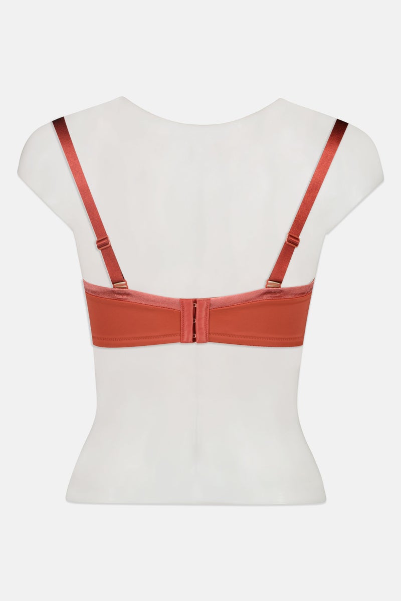 TRIUMPH Women Plain Padded Non Underwired Bra, Brown - Image 3