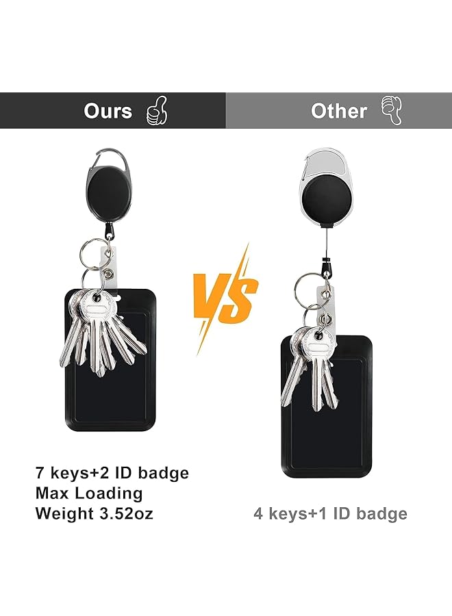 erorex Retractable Id Badge Holder With Breakaway Lanyard Heavy Duty Badge Reel Detachable Keychain Cruise Ship Cards Holder For Nurse Officer Teacher Security Staff Women Men  - Image 4