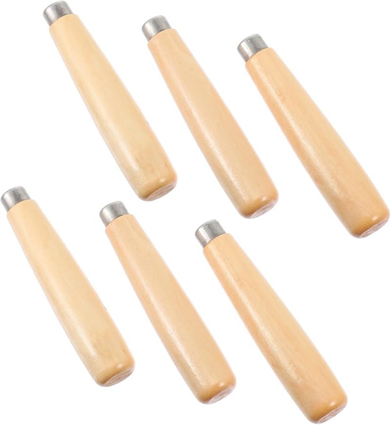 6Pcs Wooden File Handles Ergonomic Rust Proof Grip for Woodworking Polishing DIY - Image 2