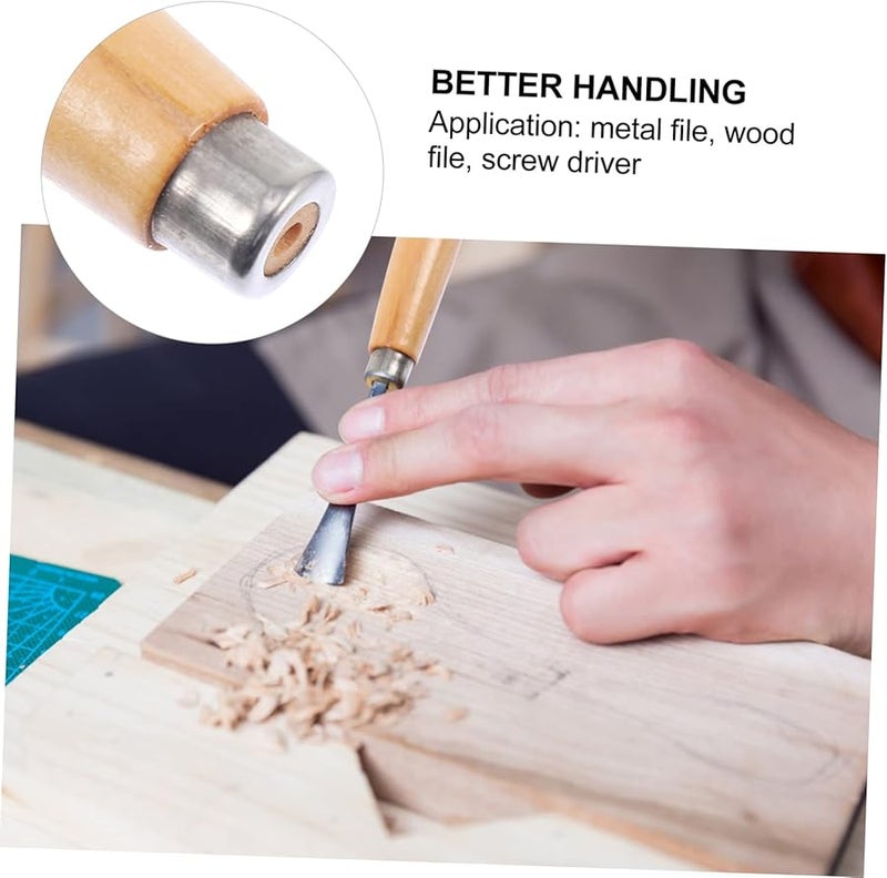 6Pcs Wooden File Handles Ergonomic Rust Proof Grip for Woodworking Polishing DIY - Image 4