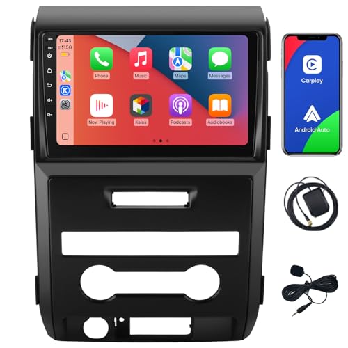 Junsun 5G WiFi 64GB ROM Car Radio Stereo for Ford F150 2009 2010 2011 2012,Wireless CarPlay/Android Auto,9" HD IPS Touch Display Support Rearview GPS DSP RDS Bluetooth 5.0 AM/FM Stereo - Image 1