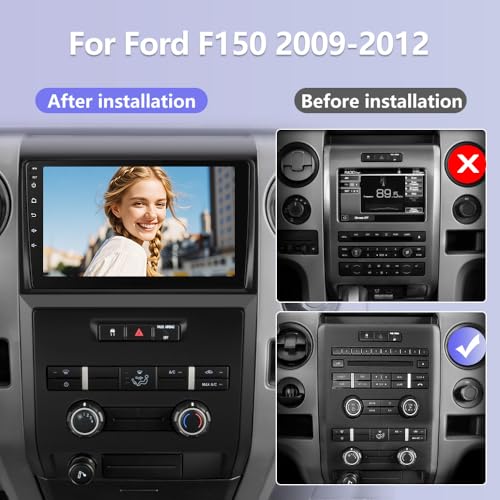 Junsun 5G WiFi 64GB ROM Car Radio Stereo for Ford F150 2009 2010 2011 2012,Wireless CarPlay/Android Auto,9" HD IPS Touch Display Support Rearview GPS DSP RDS Bluetooth 5.0 AM/FM Stereo - Image 2