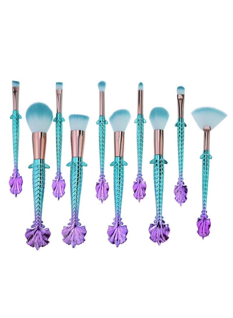 10-Piece Makeup Brush Set Multicolour - Image 1