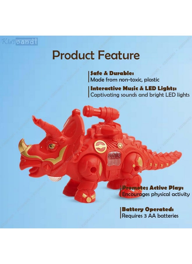 Kids Mandi Kids Mandi Walking Dinosaur Toy Set for Kids with LED & 3D Color Light | Cute Baby Toys, Sensory & Music Features | Ideal for Toddlers  - Image 5