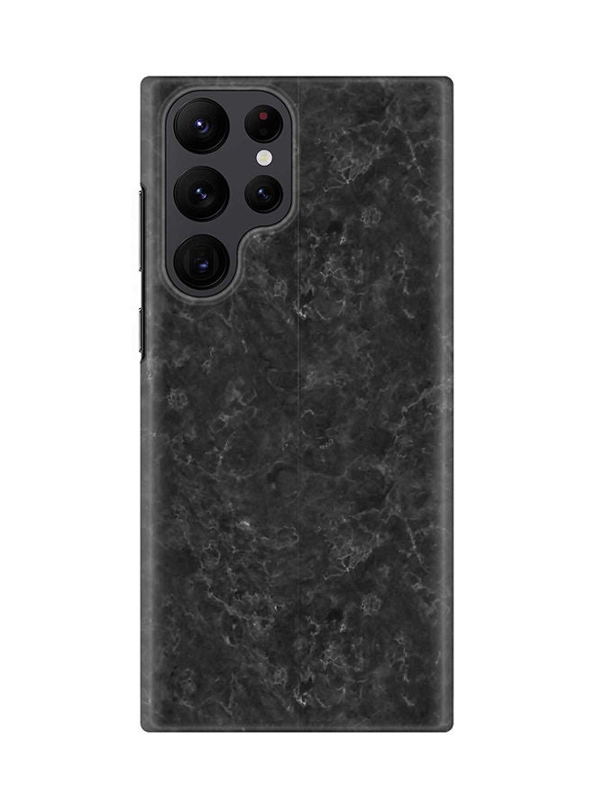 Stylizedd Case for Samsung Galaxy S22 Ultra 5G Snap Case Slim Snap Classic Series Shield Matte Finish Print - Marble Texture Black - Image 1