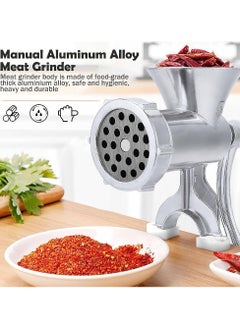 NAFO Manual Meat Grinder Stainless Steel Hand Suction Cup Base & Clamp with Filling Nozzle for Vegetables Grinding & Sausage Stuffing  - Image 2