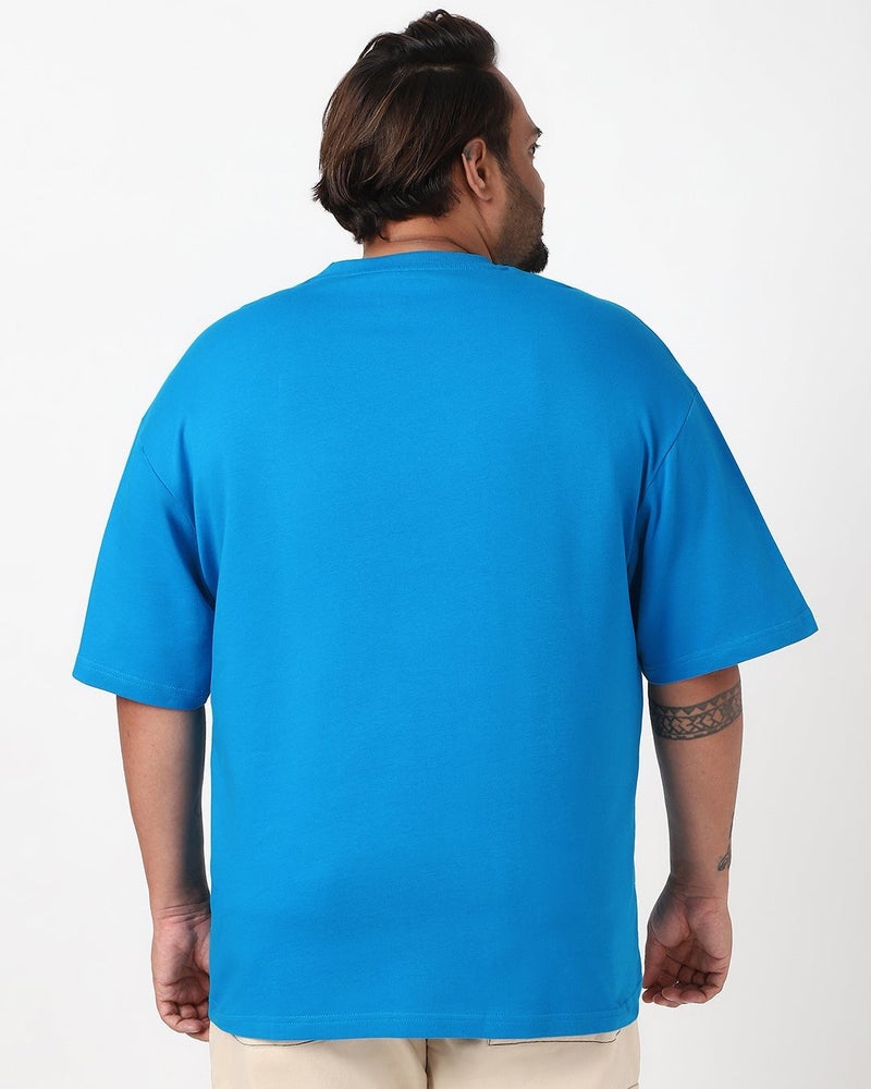 bewakoof Men's Blue Oversized Plus Size T-shirt - Image 3