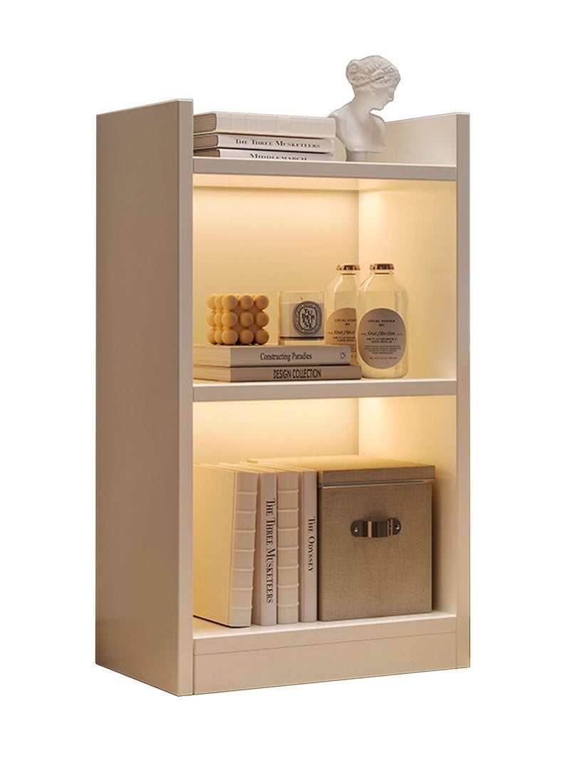 Captaintech 2 Tall Bookcase with Doors Assembled Storage Cabinet, Small Space Floor Display Storage Shelves for Home Office, White - Image 1