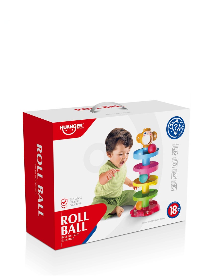 HUANGER Roll Ball Multicolored Durable And Sturdy For Long Term Use Kids Toy  - Image 1