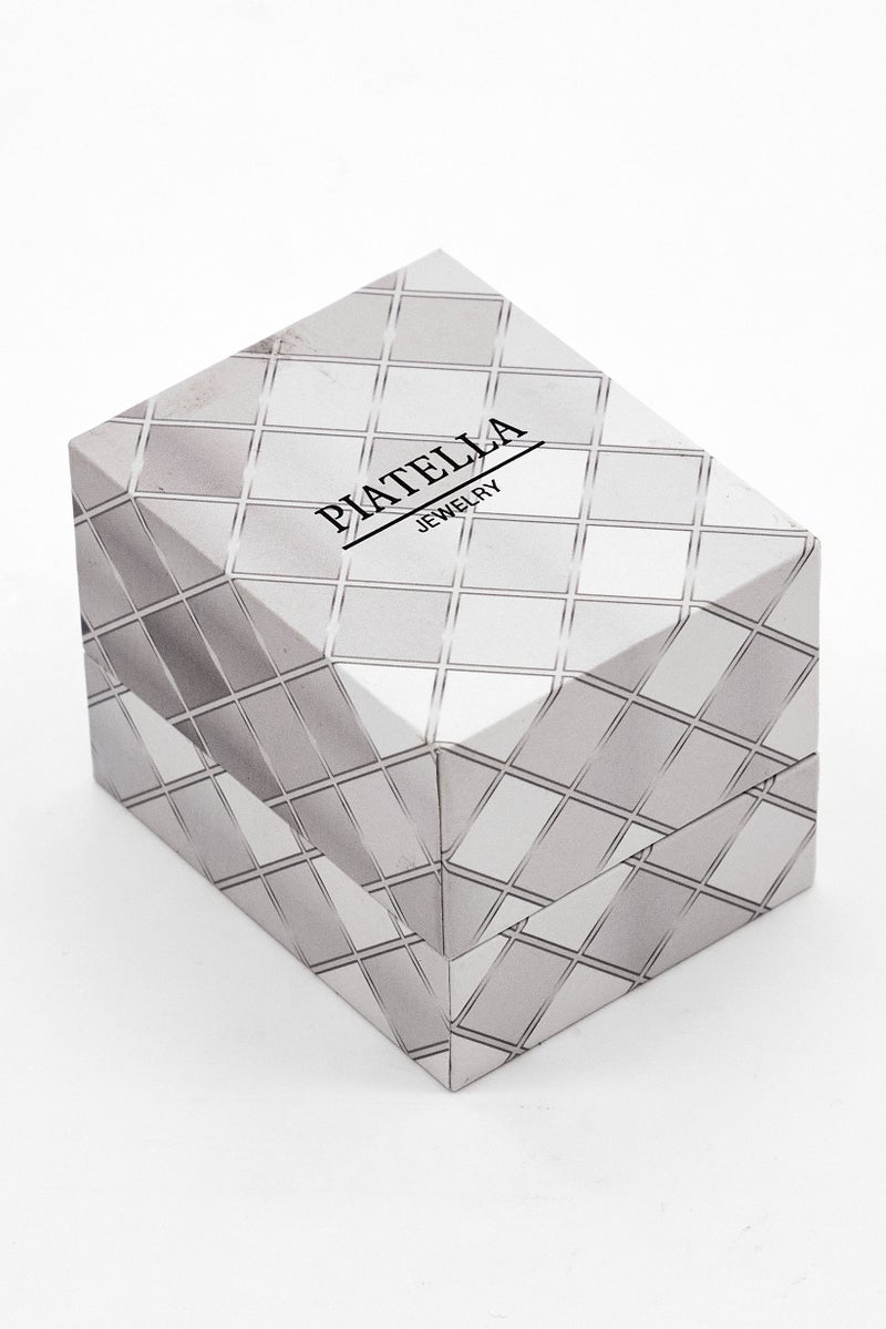 Piatella Women Stainless Steel 1 Pair Earrings And Necklace Gift Set, Silver - Image 3