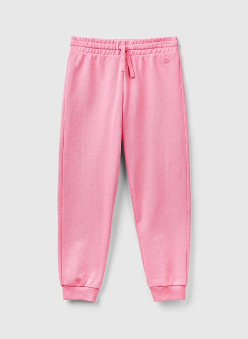 Benetton Elastic Leg Pink Women's Sweatpants 3J68CF02H 