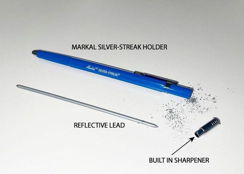 Markal 96006 - Markal Silver-Streak Holder with 1 Reflective Lead, Built-in Sharpener, 1 Click Advance -Ideal for Metal Layout & Fabrication Work - Image 2