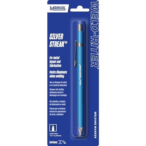Markal 96006 - Markal Silver-Streak Holder with 1 Reflective Lead, Built-in Sharpener, 1 Click Advance -Ideal for Metal Layout & Fabrication Work - Image 1