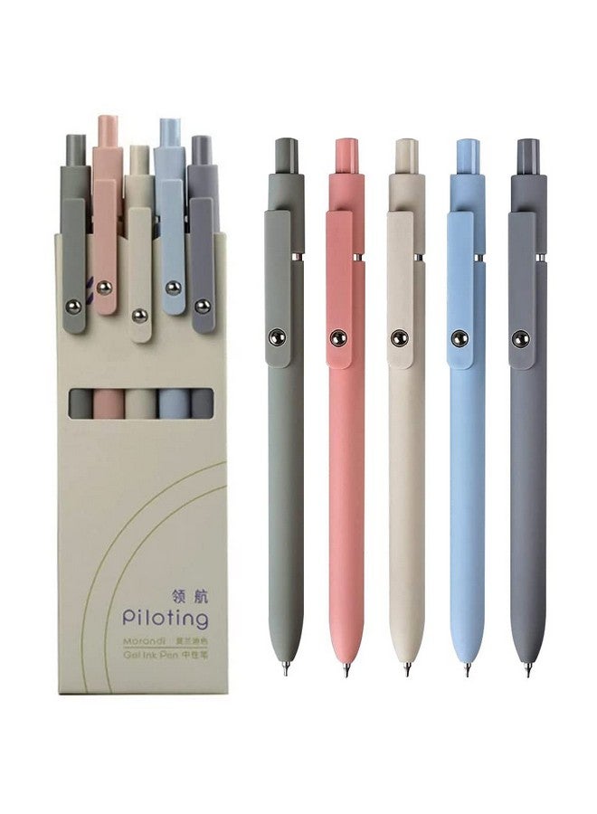 sencoo 5 Pack Blue Gel Pens Quick Dry Ink Pens Fine Point Retractable Roller Ball Pens 0.5Mm Smooth Writing Pens Cute Pens Aesthetic Pens For School Office Home Diary Gift Pens (Blue) - Image 1