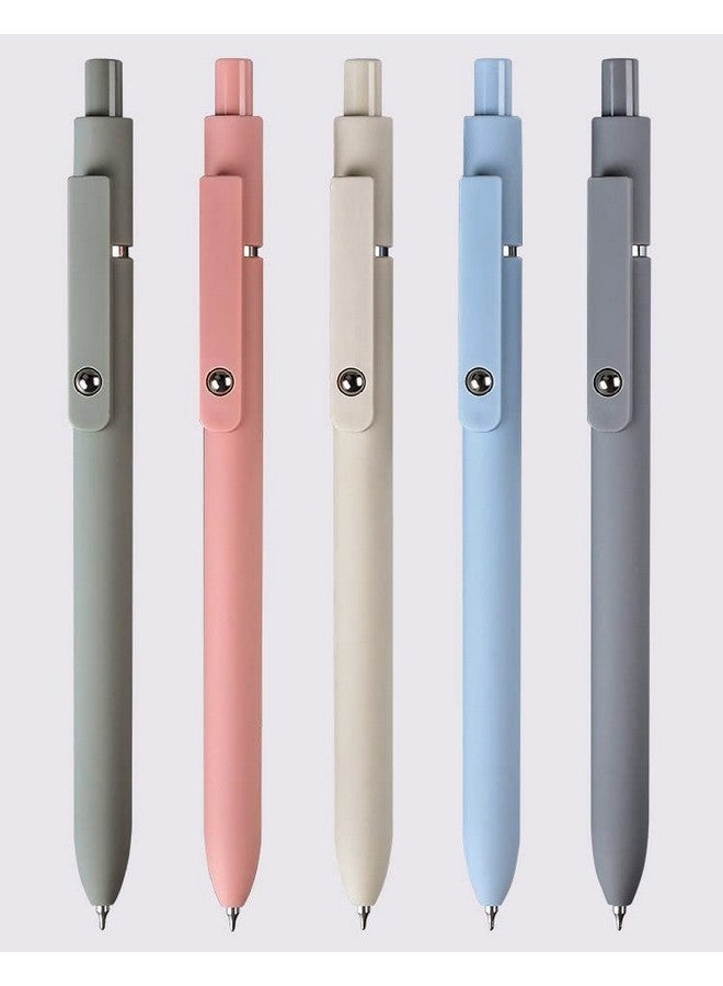 sencoo 5 Pack Blue Gel Pens Quick Dry Ink Pens Fine Point Retractable Roller Ball Pens 0.5Mm Smooth Writing Pens Cute Pens Aesthetic Pens For School Office Home Diary Gift Pens (Blue) - Image 4